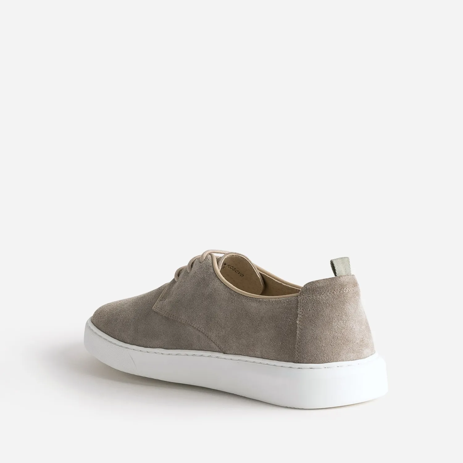 Eram Baskets/Tennis^Derby confort taupe en cuir velours BEIGE