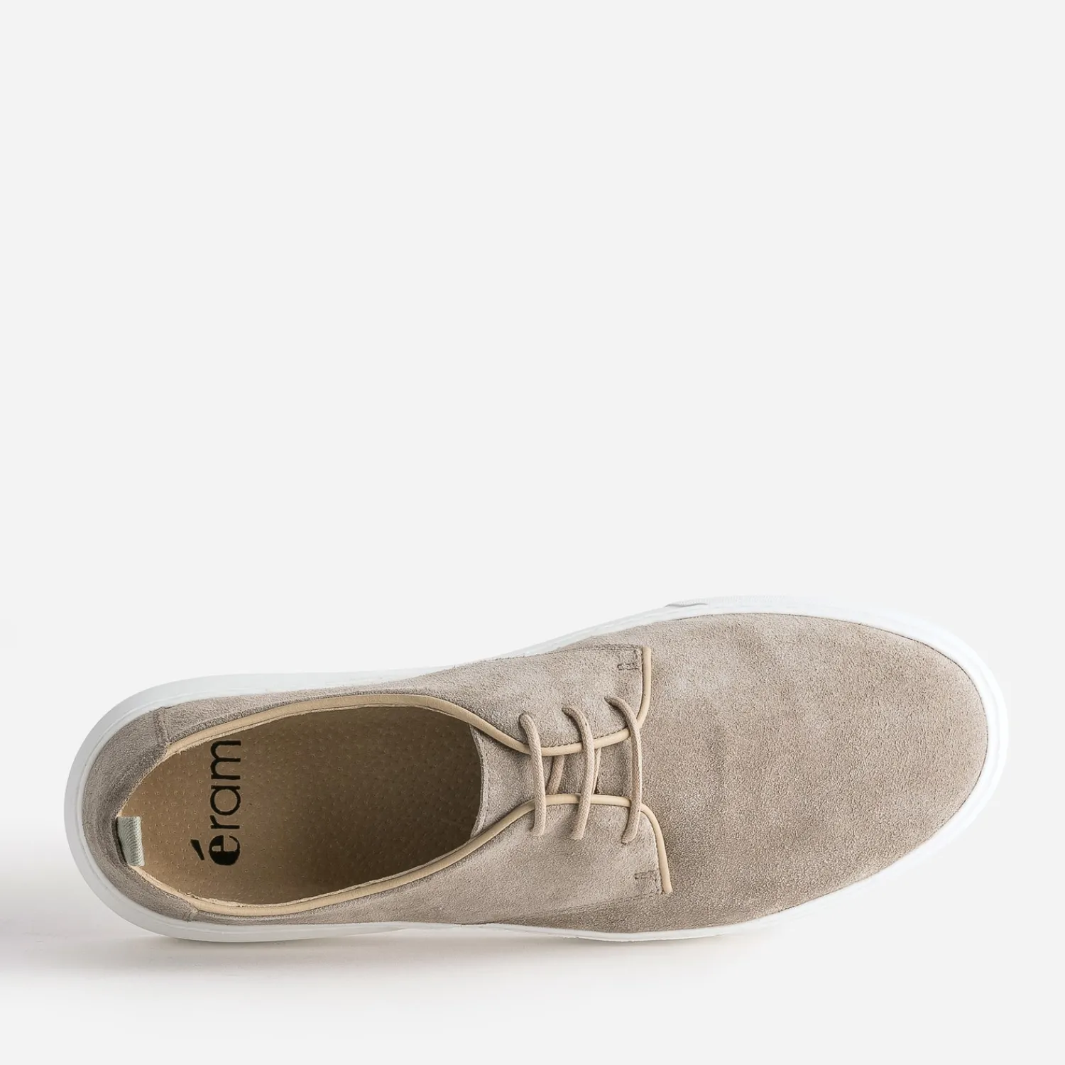 Eram Baskets/Tennis^Derby confort taupe en cuir velours BEIGE