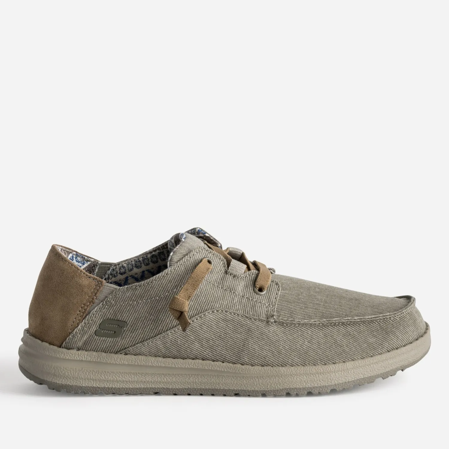 Skechers Toiles^Derby confort toile et cuir velours TAUPE