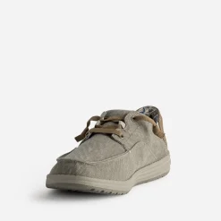 Skechers Toiles^Derby confort toile et cuir velours TAUPE