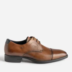 Fluchos Chaussures De Ville^Derby cuir bout droit CAMEL