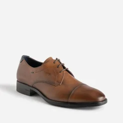 Fluchos Chaussures De Ville^Derby cuir bout droit CAMEL