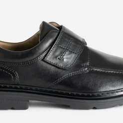 FRANCE ARNO Chaussures De Ville^Derby en cuir à scratchs NOIR