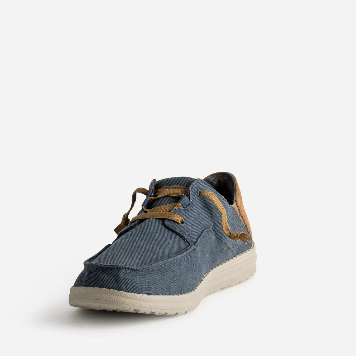Skechers Toiles^Derby toile et cuir velours MARINE