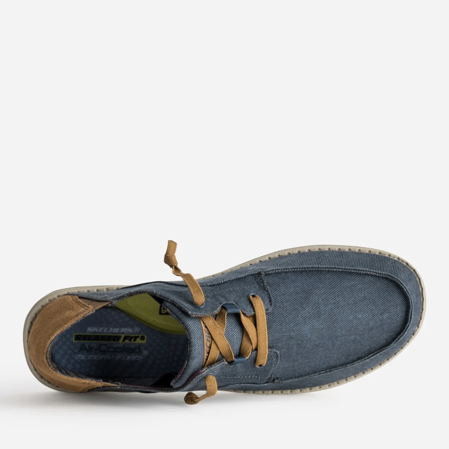 Skechers Toiles^Derby toile et cuir velours MARINE