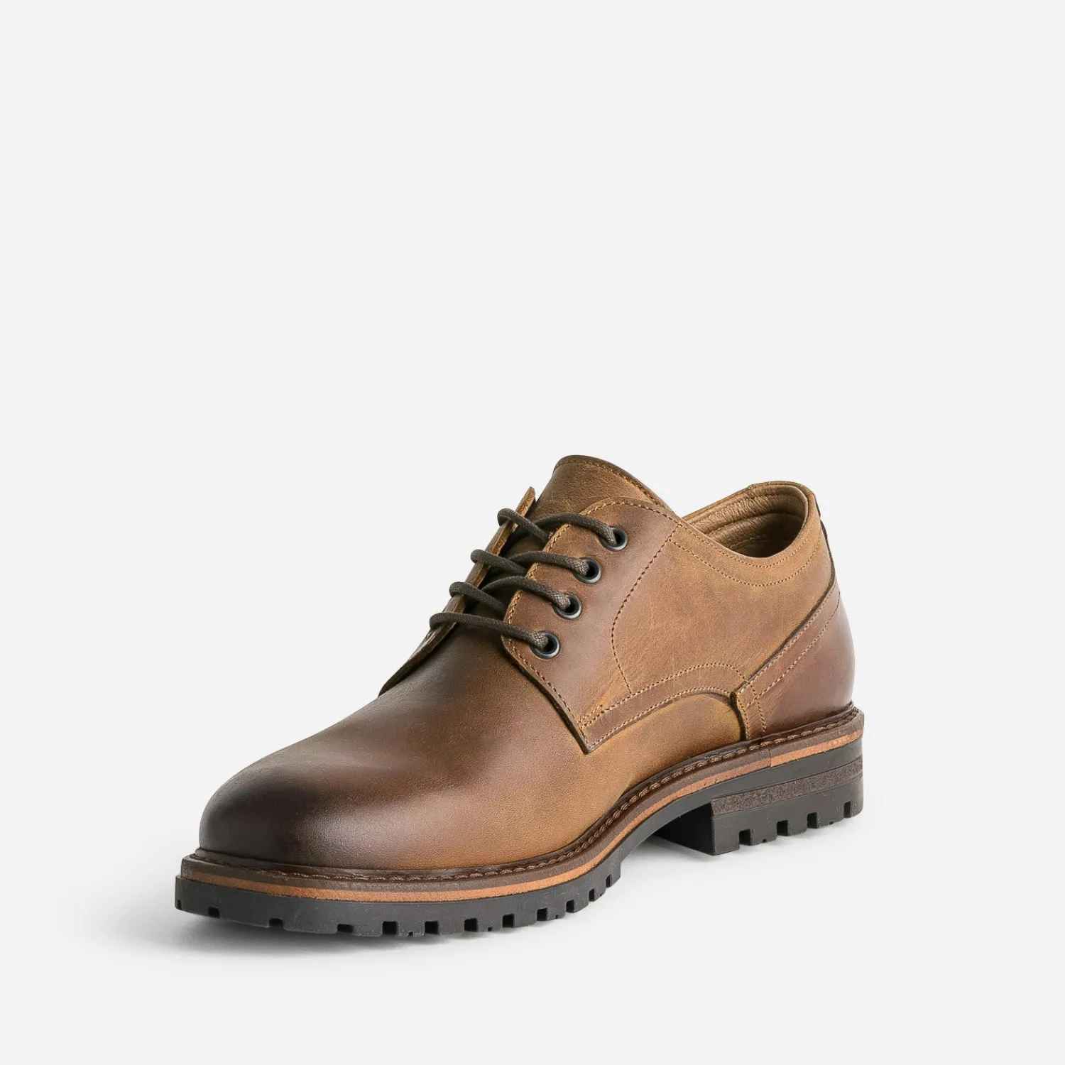 Eram Chaussures De Ville^Derby cuir semelle crantée MARRON