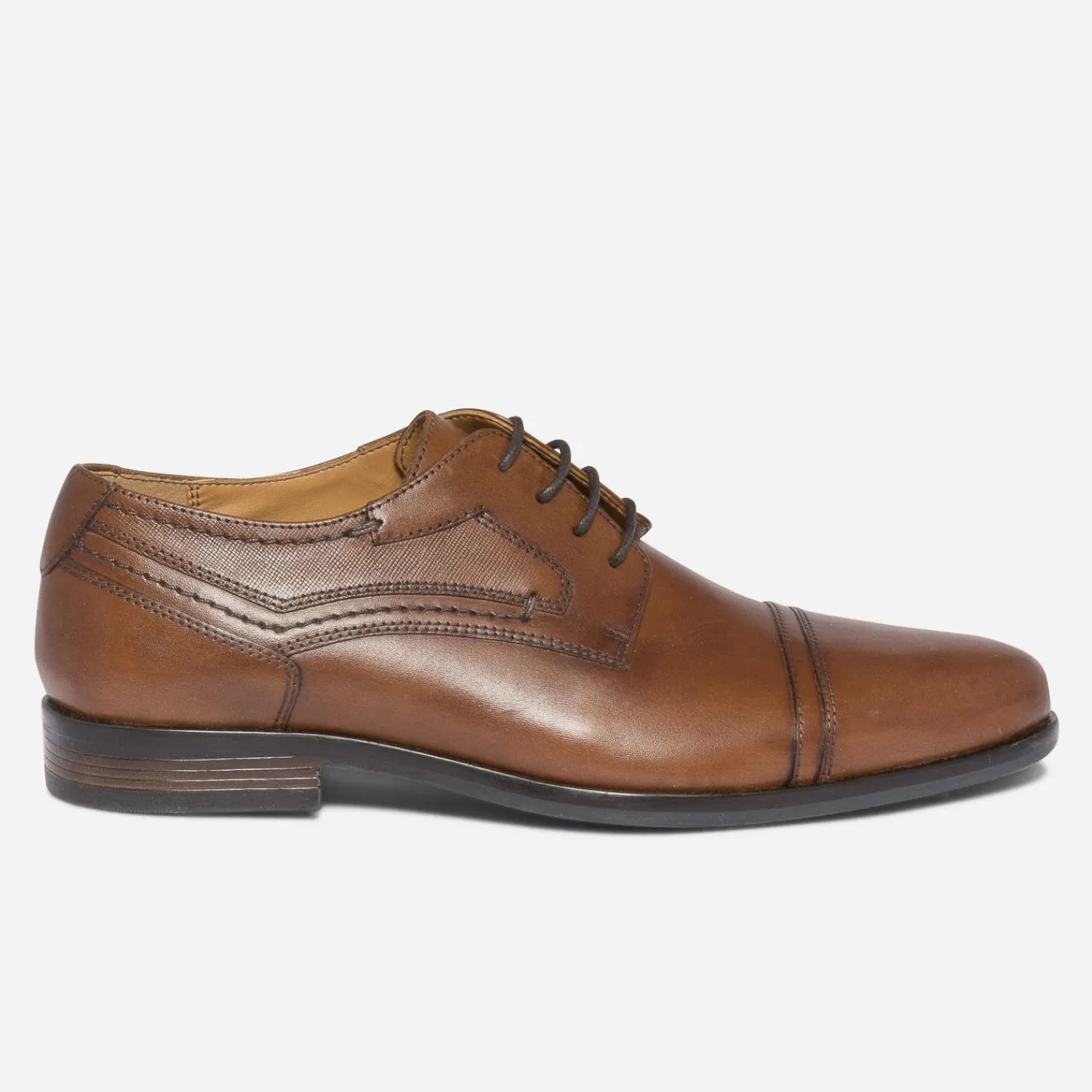 Eram Chaussures De Ville^Derby marron en cuir COGNAC