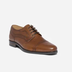 Eram Chaussures De Ville^Derby marron en cuir COGNAC