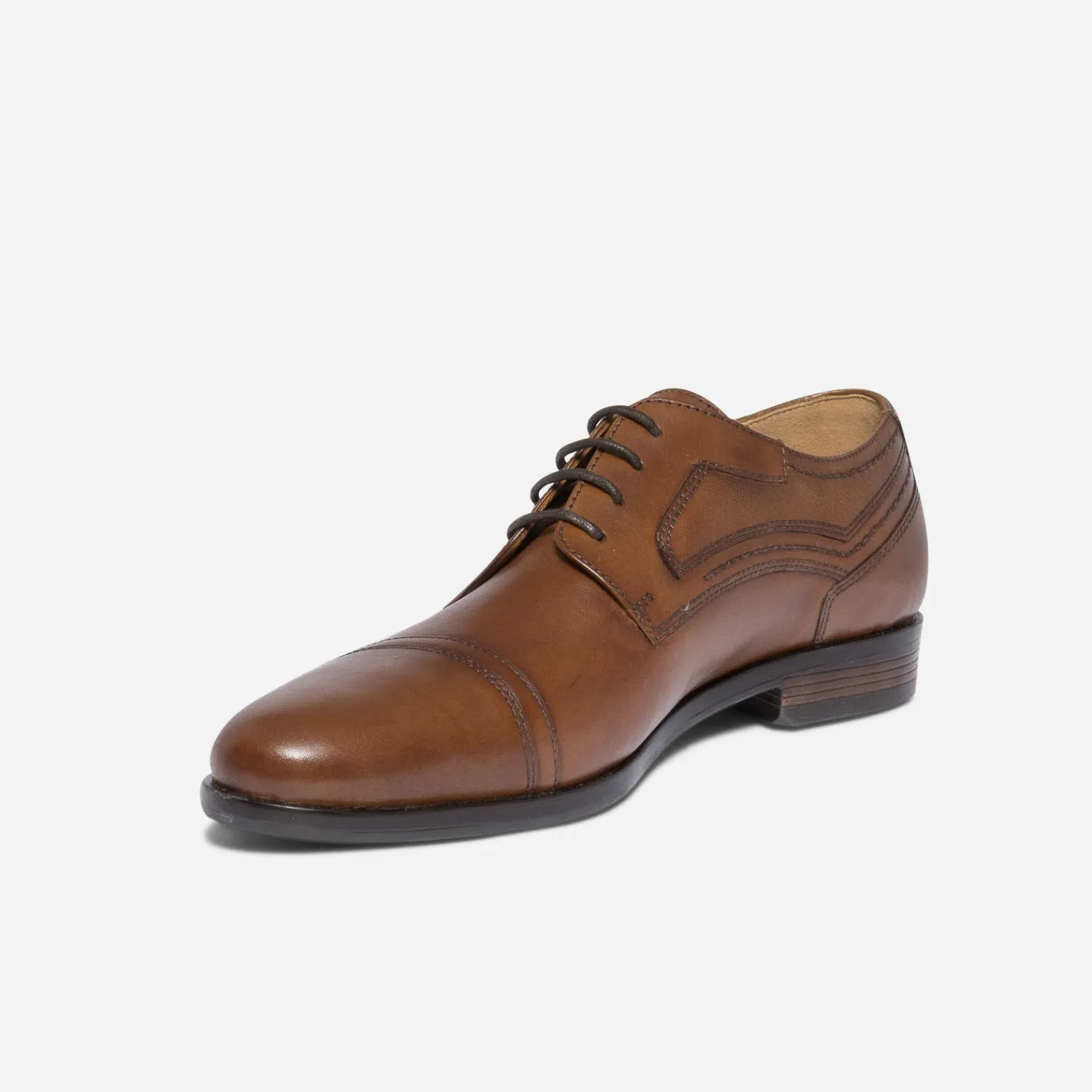 Eram Chaussures De Ville^Derby marron en cuir COGNAC