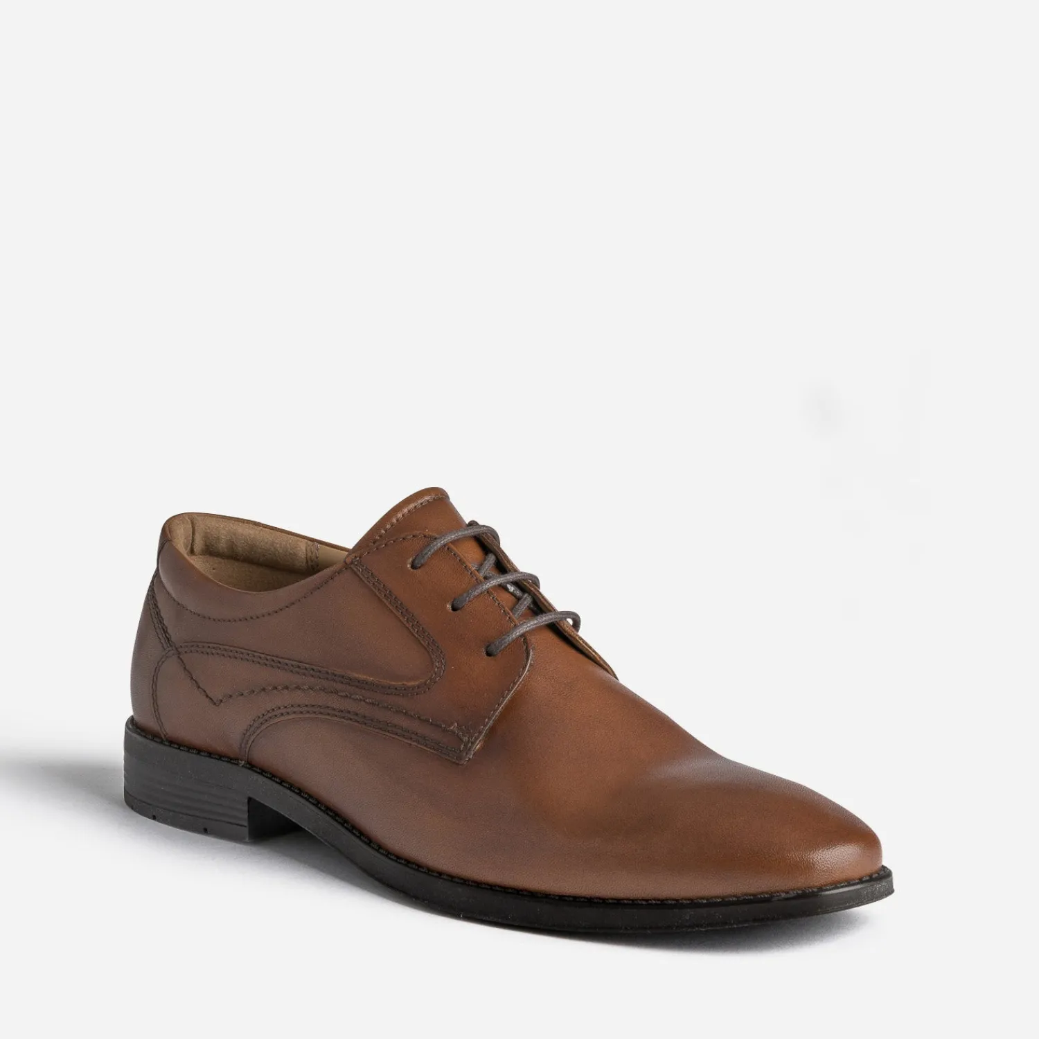 Eram Chaussures De Ville^Derby marron en cuir COGNAC