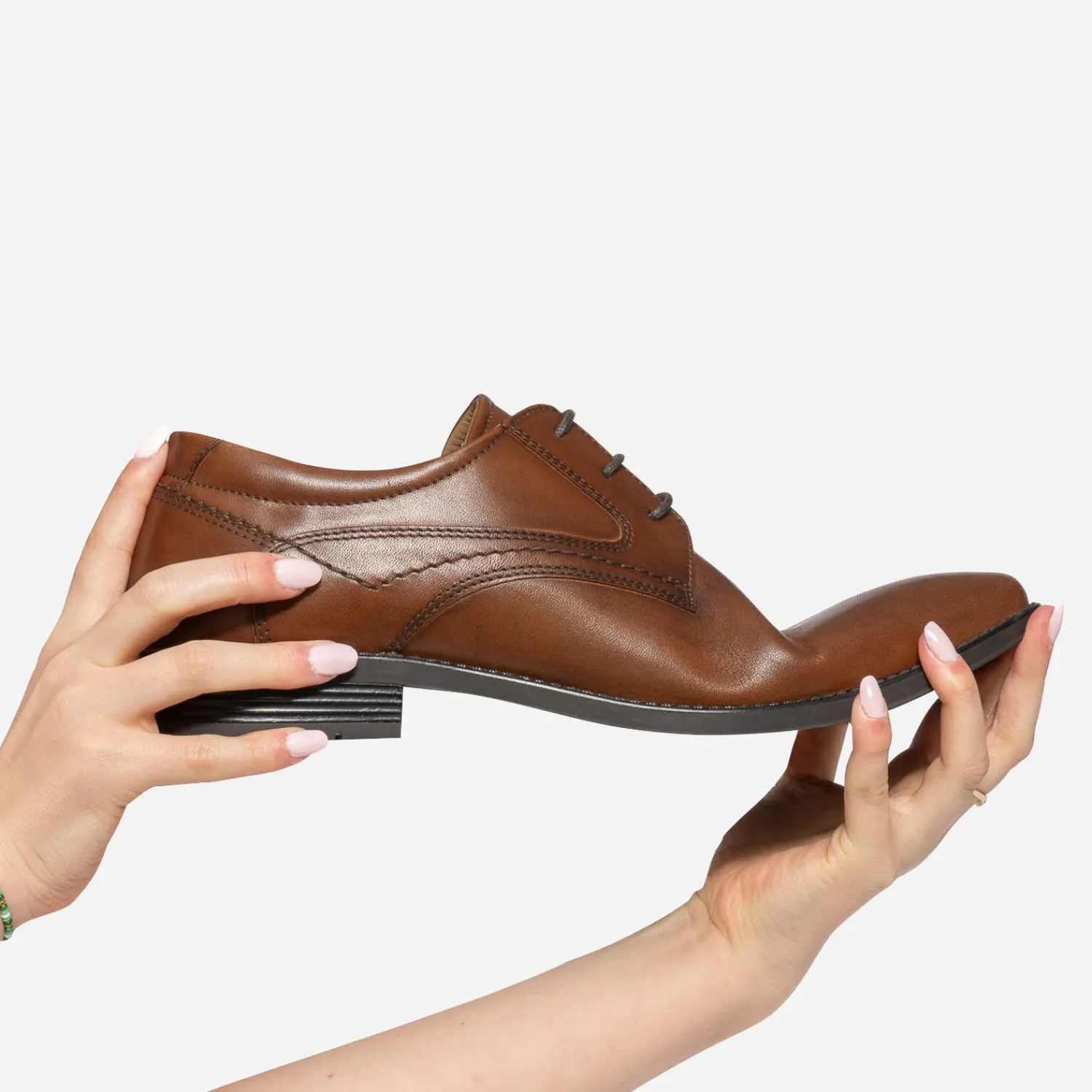 Eram Chaussures De Ville^Derby marron en cuir COGNAC