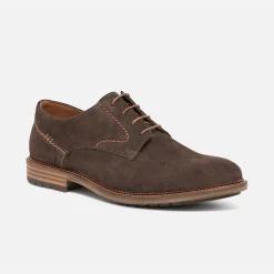 Eram Chaussures De Ville^Derby en cuir velours éco-conçu MARRON