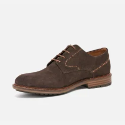 Eram Chaussures De Ville^Derby en cuir velours éco-conçu MARRON