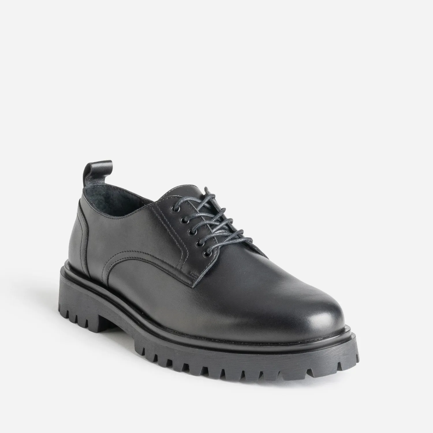Eram Chaussures De Ville^Derby cuir semelle crantée NOIR