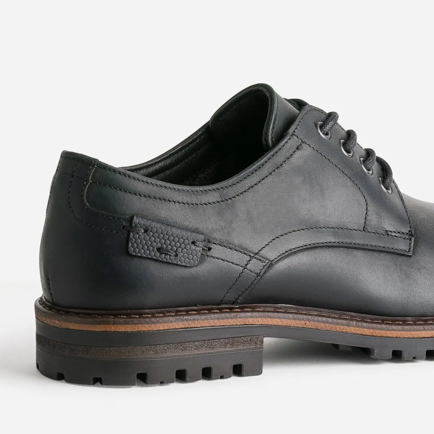Eram Chaussures De Ville^Derby cuir semelle crantée NOIR