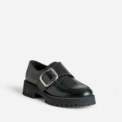 Texto Derbies^Derby cuir maxi boucle NOIR