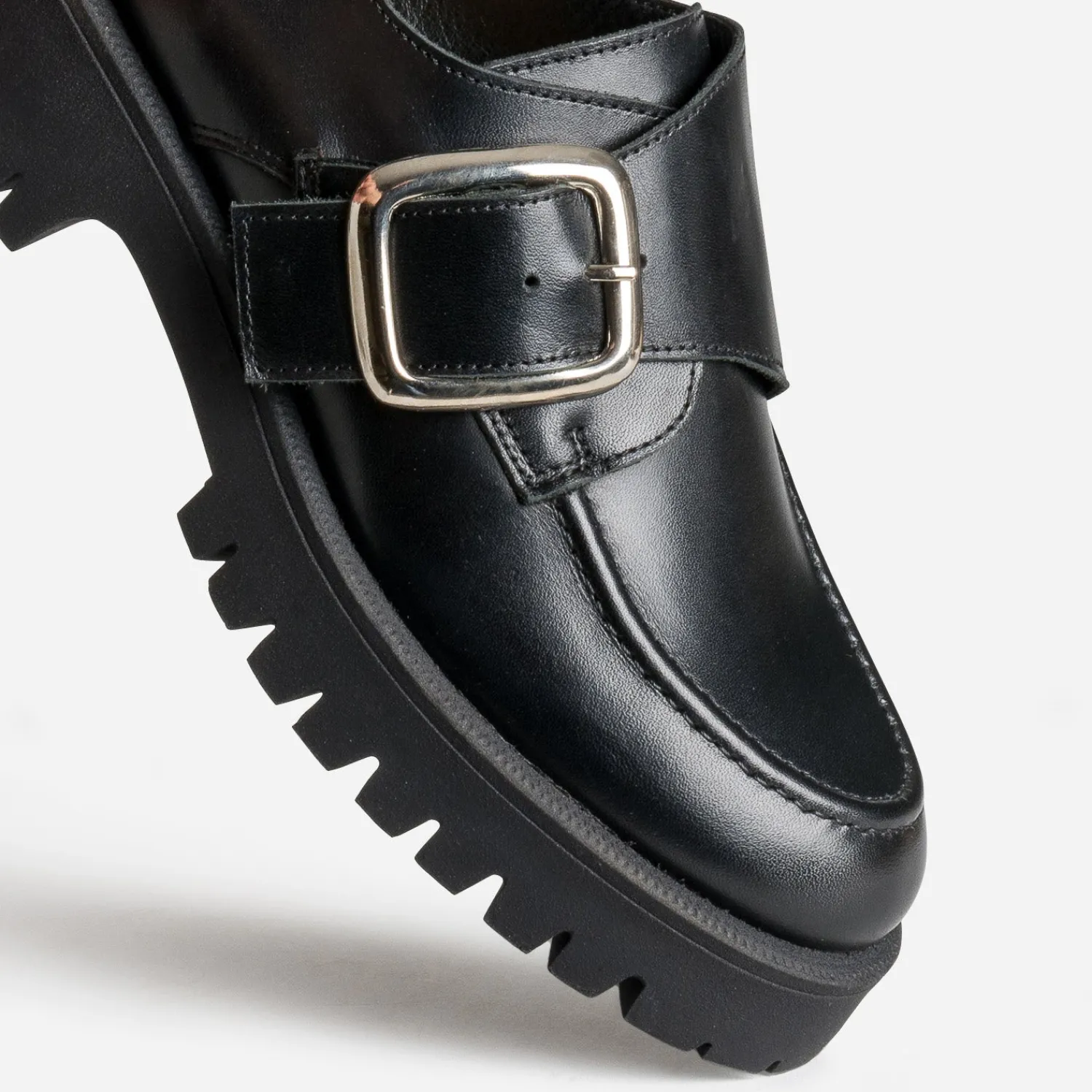 Texto Derbies^Derby cuir maxi boucle NOIR