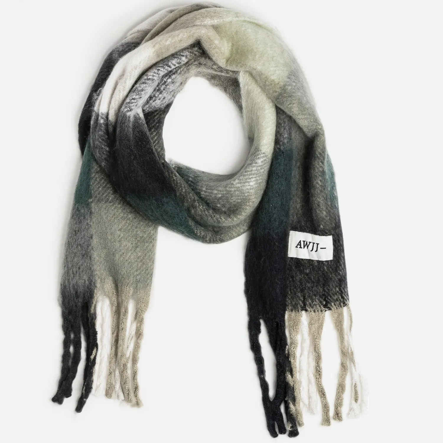 Jack & Jones Echarpes & Foulards|Accessoires^Echarpe homme JACK&JONES kaki motif carreaux NOIR