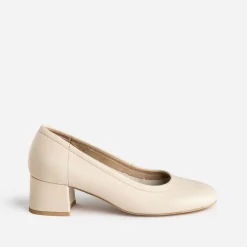 Eram Escarpins^Escarpin beige clair en cuir ECRU