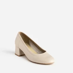 Eram Escarpins^Escarpin beige clair en cuir ECRU