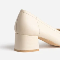 Eram Escarpins^Escarpin beige clair en cuir ECRU