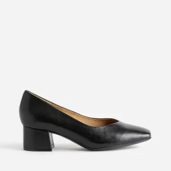 Caprice Escarpins^Escarpin en cuir à talon NOIR