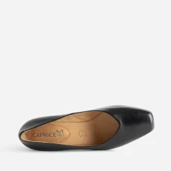 Caprice Escarpins^Escarpin en cuir à talon NOIR