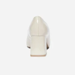 Eram Escarpins^Escarpin écru verni à bout carré BLANC