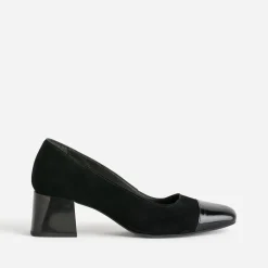 Eram Escarpins^Escarpin cuir velours bout verni NOIR