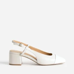 Eram Escarpins^Escarpin slingback écru et blanc verni BEIGE