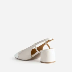 Eram Escarpins^Escarpin slingback écru et blanc verni BEIGE