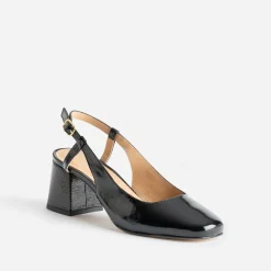 Eram Escarpins^Escarpin slingback verni à bouts rapportés NOIR