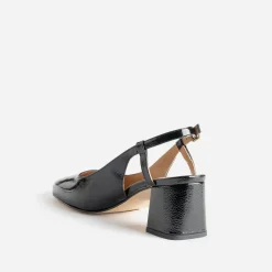 Eram Escarpins^Escarpin slingback verni à bouts rapportés NOIR