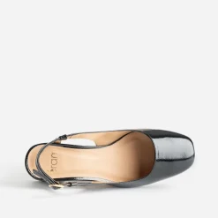 Eram Escarpins^Escarpin slingback verni à bouts rapportés NOIR