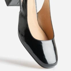 Eram Escarpins^Escarpin slingback verni à bouts rapportés NOIR