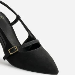 Texto Escarpins^Escarpin slingback suédé NOIR