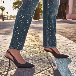 Texto Escarpins^Escarpin slingback satiné NOIR