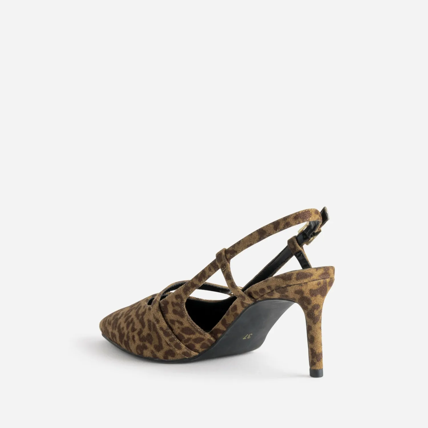 Eram Escarpins^Escarpin slingback TEXTO suédé effet léopard MARRON
