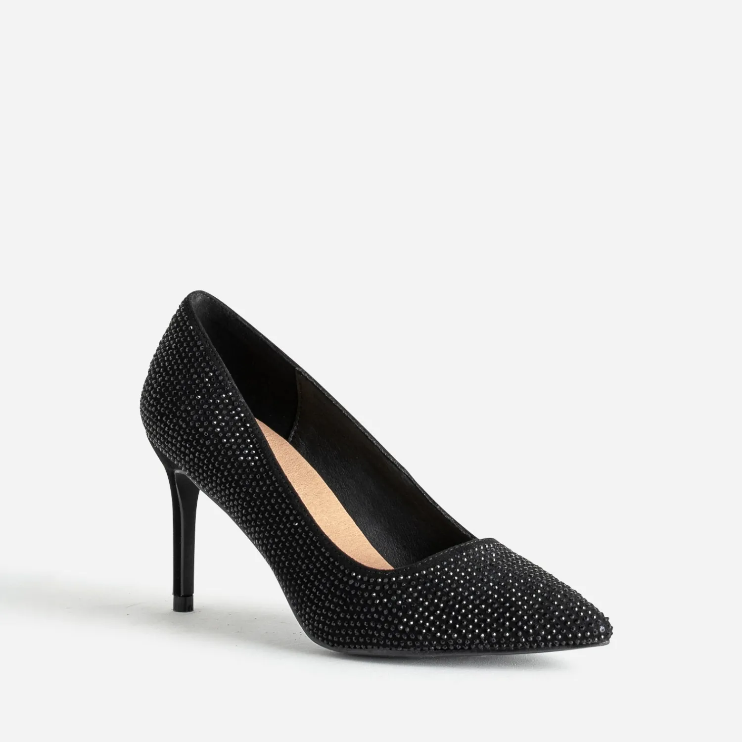 Texto Escarpins^Escarpin stiletto décor strass NOIR