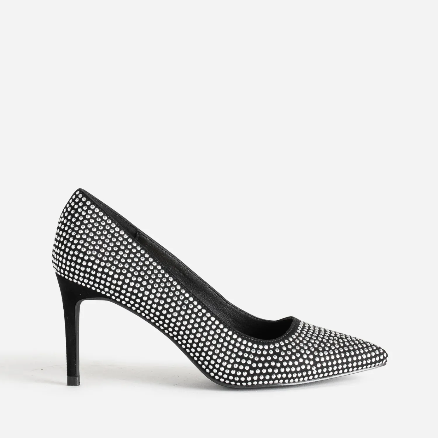 Texto Escarpins^Escarpin stiletto noir décor strass ARGENT