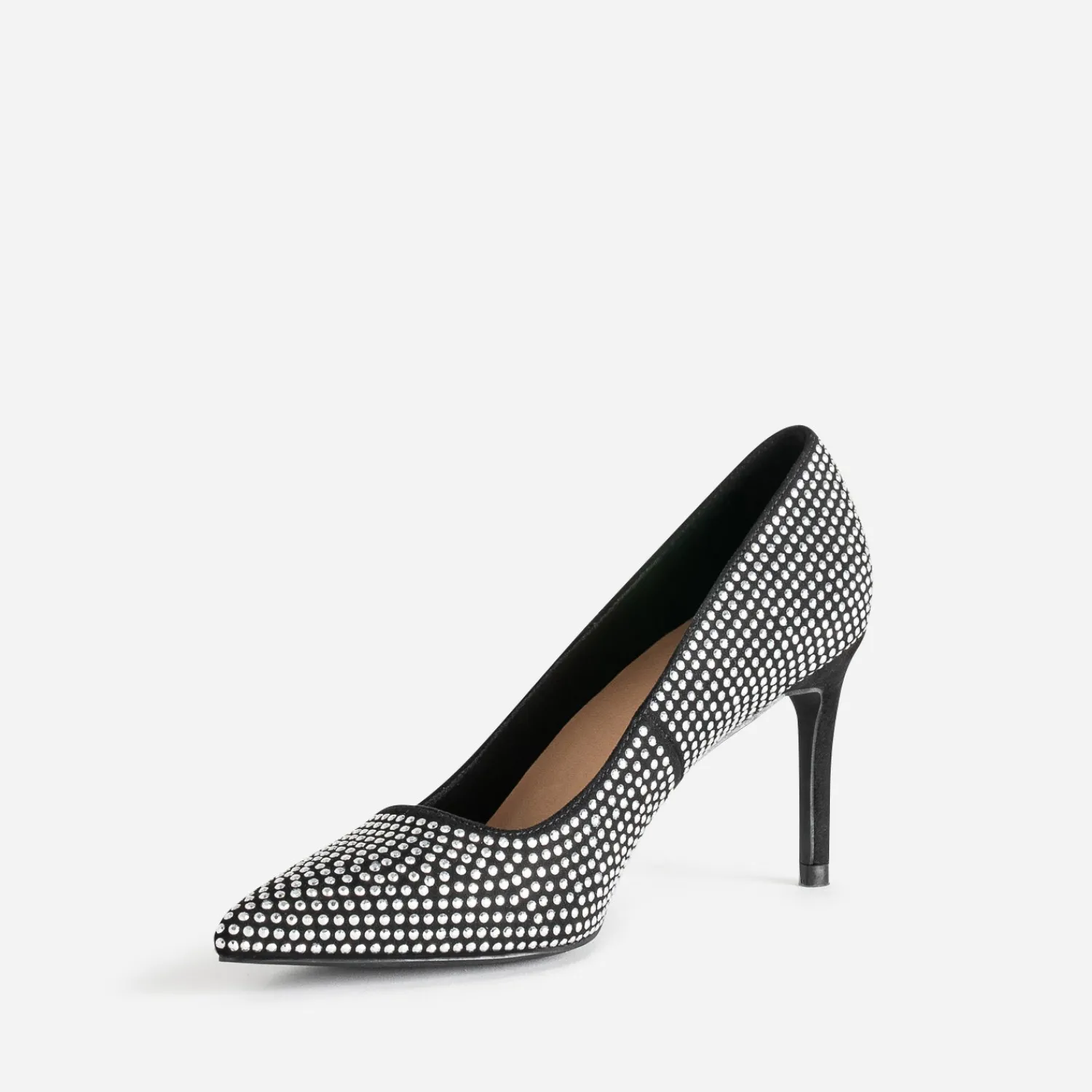 Texto Escarpins^Escarpin stiletto noir décor strass ARGENT