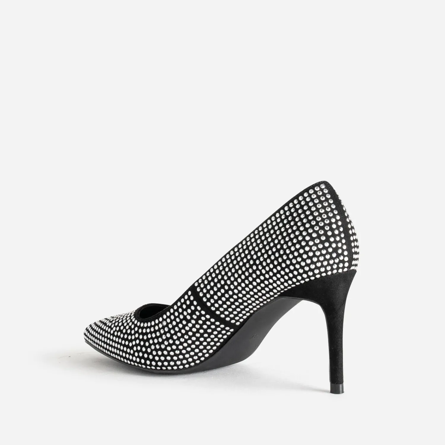 Texto Escarpins^Escarpin stiletto noir décor strass ARGENT