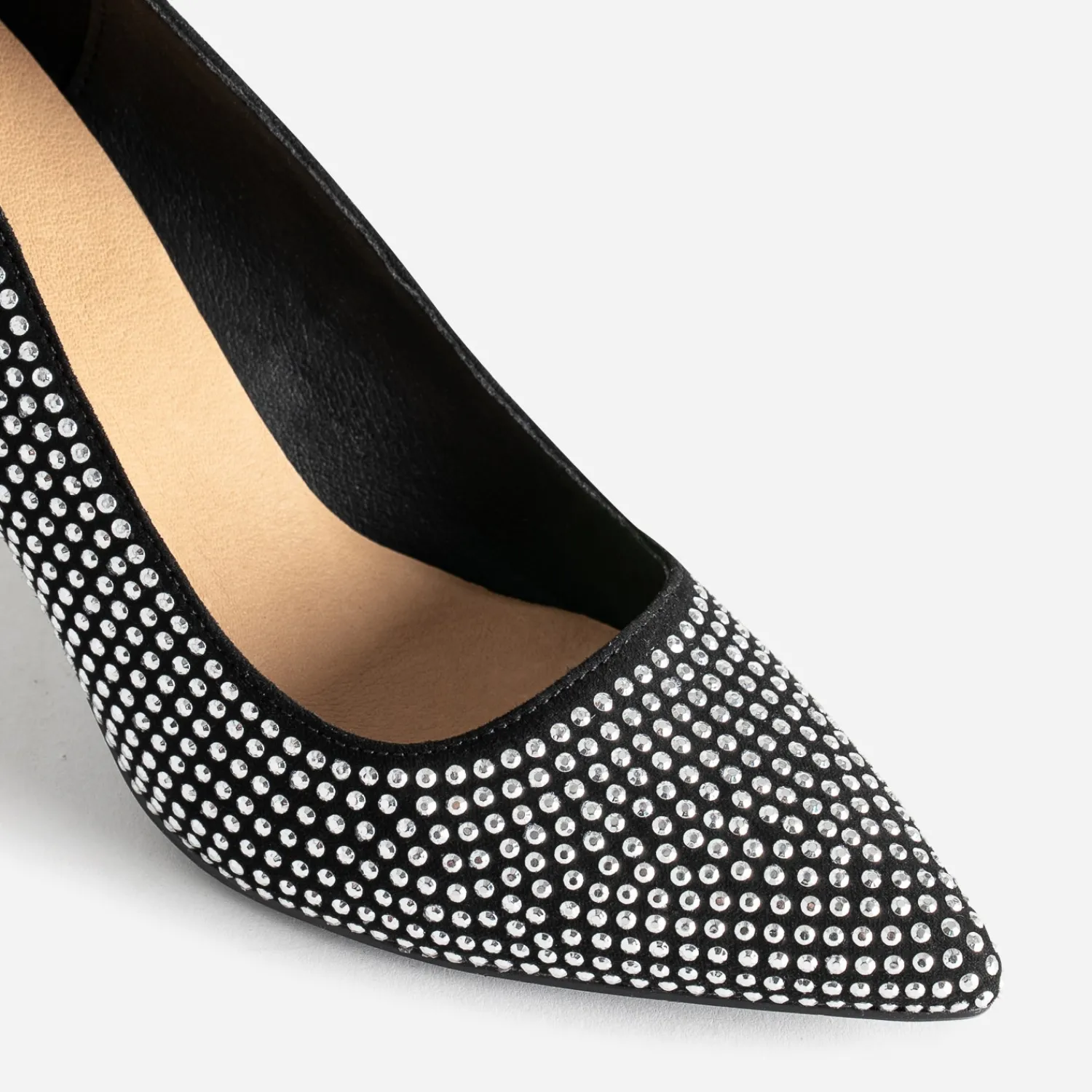 Texto Escarpins^Escarpin stiletto noir décor strass ARGENT