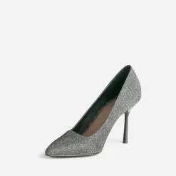 Texto Escarpins^Escarpin gris pailleté avec découpe biais ARGENT
