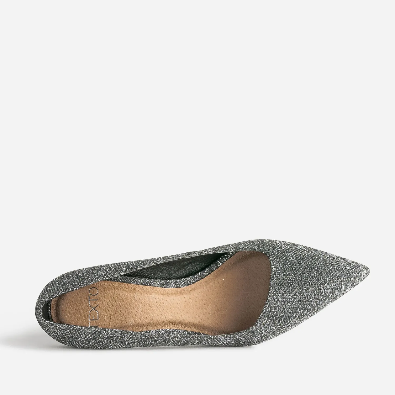 Texto Escarpins^Escarpin gris pailleté avec découpe biais ARGENT