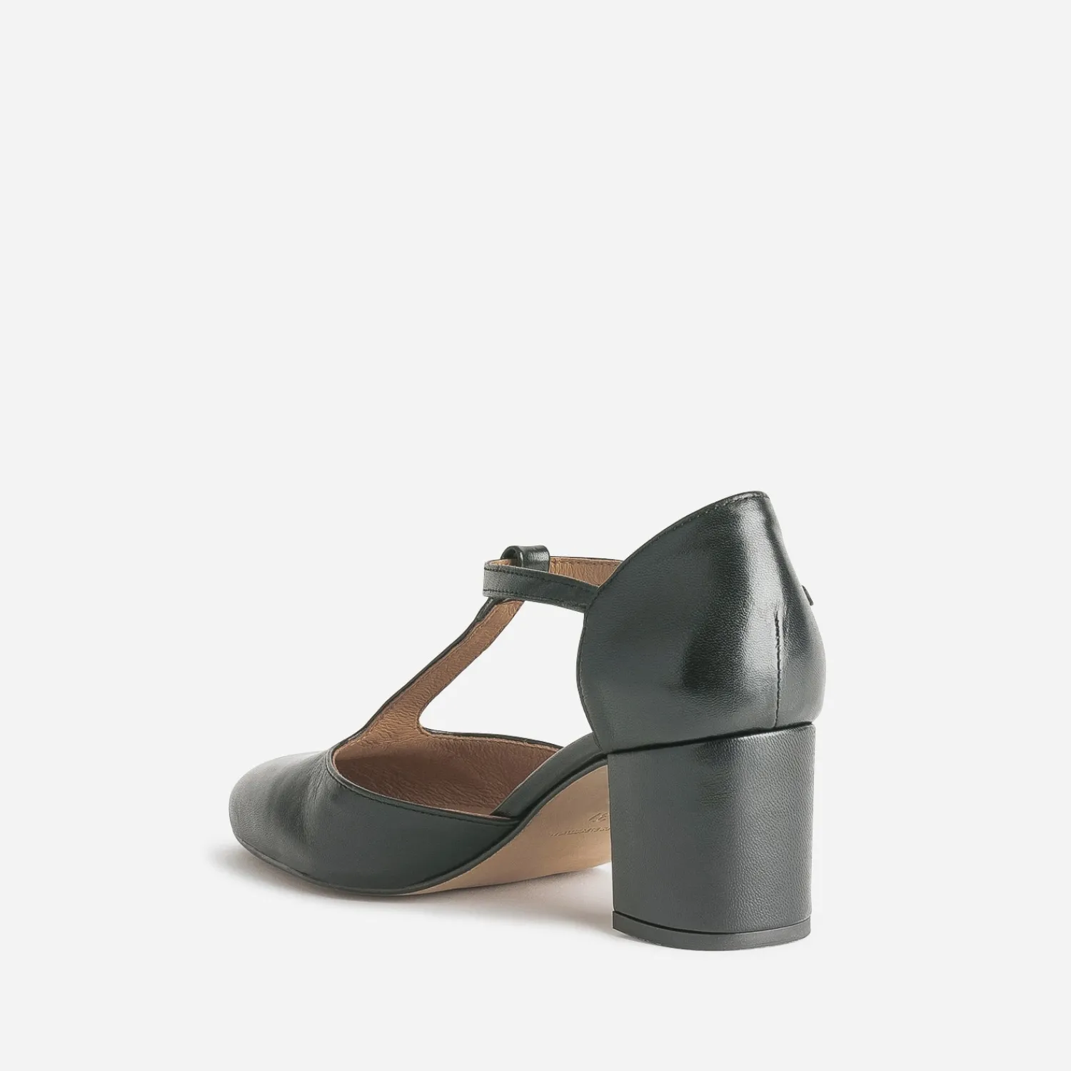Eram Escarpins^Escarpin-salomé éco-conçu en cuir NOIR