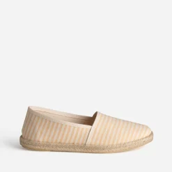 Eram Espadrilles^Espadrille beige toile rayée JAUNE