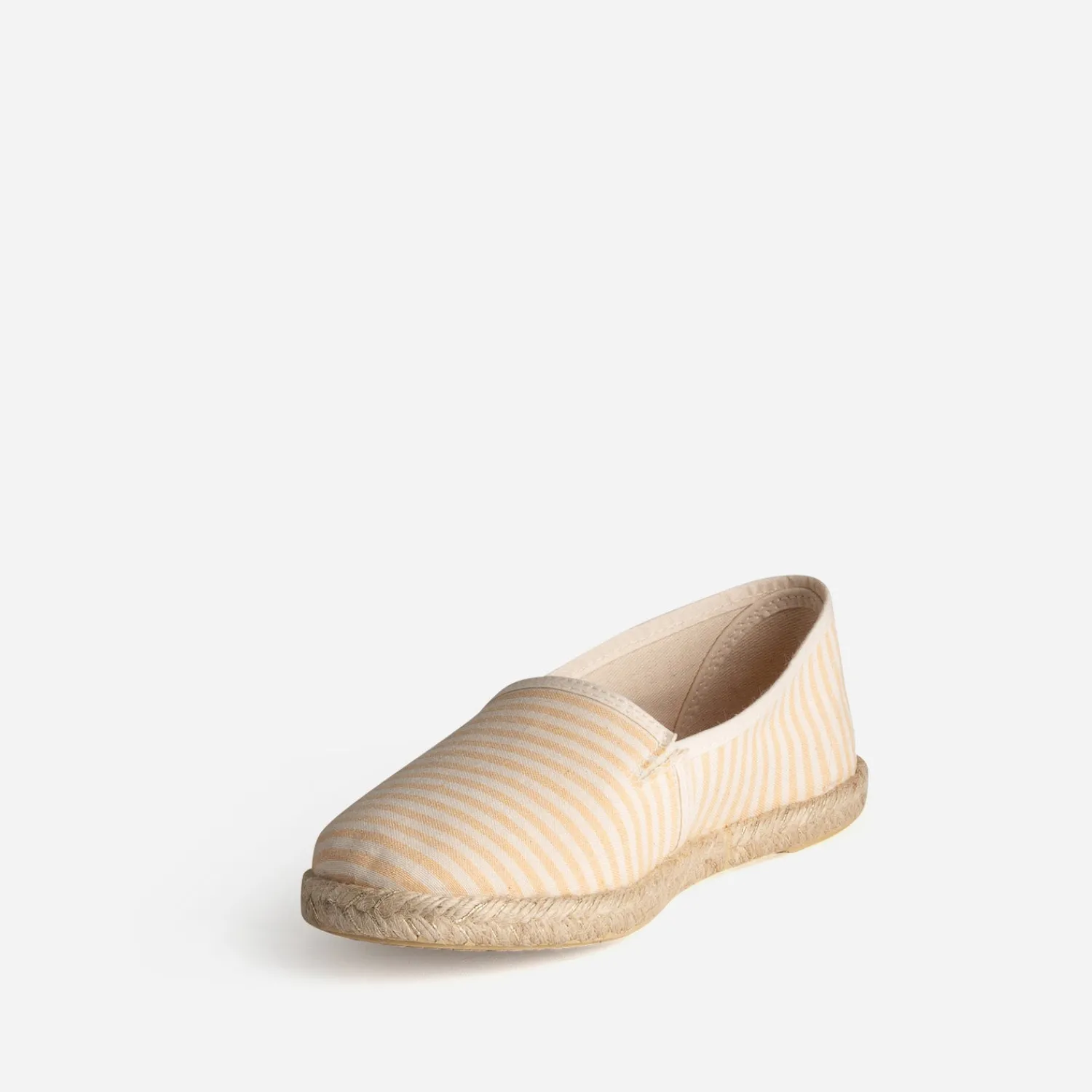 Eram Espadrilles^Espadrille beige toile rayée JAUNE