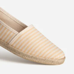 Eram Espadrilles^Espadrille beige toile rayée JAUNE