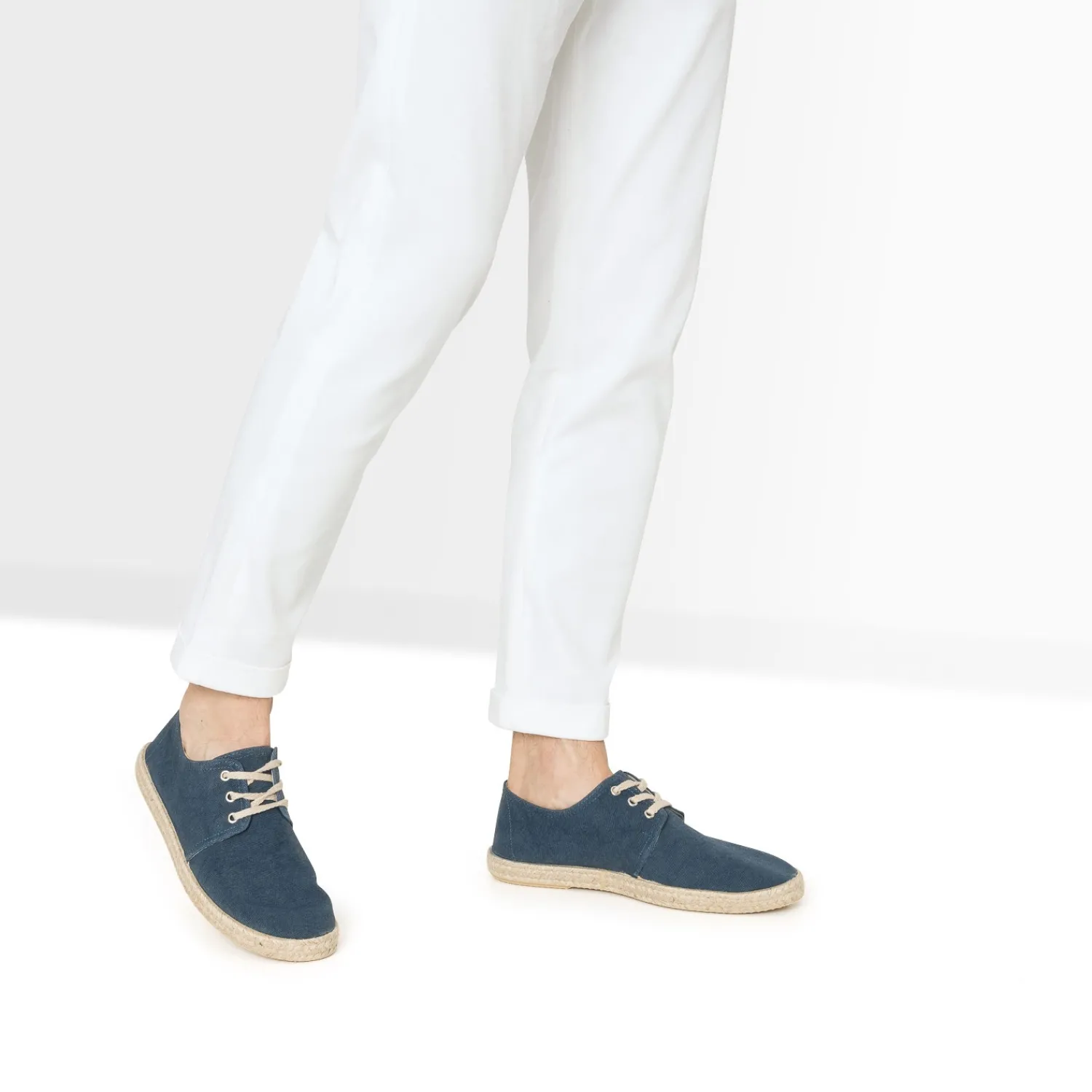 Eram Espadrilles^Espadrille marine en toile éco-conçu BLEU